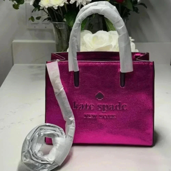 Kate Spade New York Trista Crinkle Patent Shopper Tote Shoulder Bag NWT - Picture 3 of 10